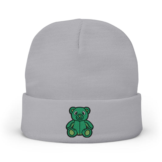 Emerald Bear Cozy Embroidered Beanie