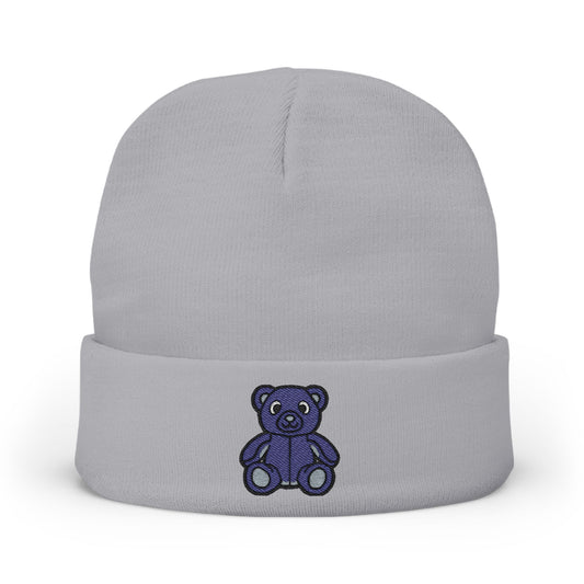 Twilight Bear Embroidered Beanie — Cozy Knit Hat