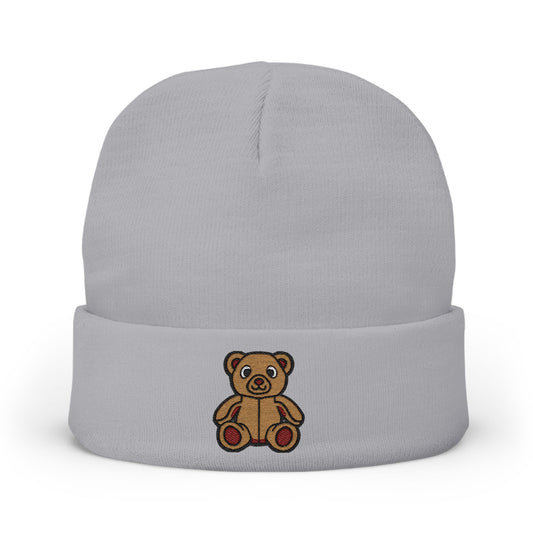 Teddy Bear Cozy Embroidered Beanie 🤎