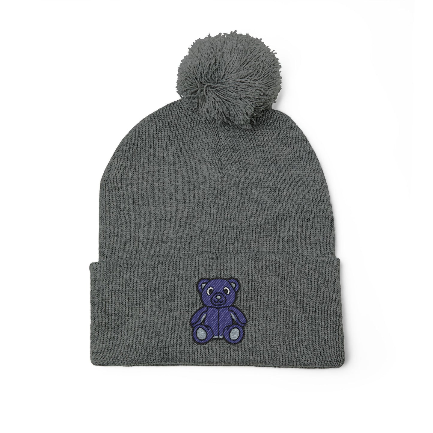 Twilight Bear Embroidered Pom-Pom Knit Cap