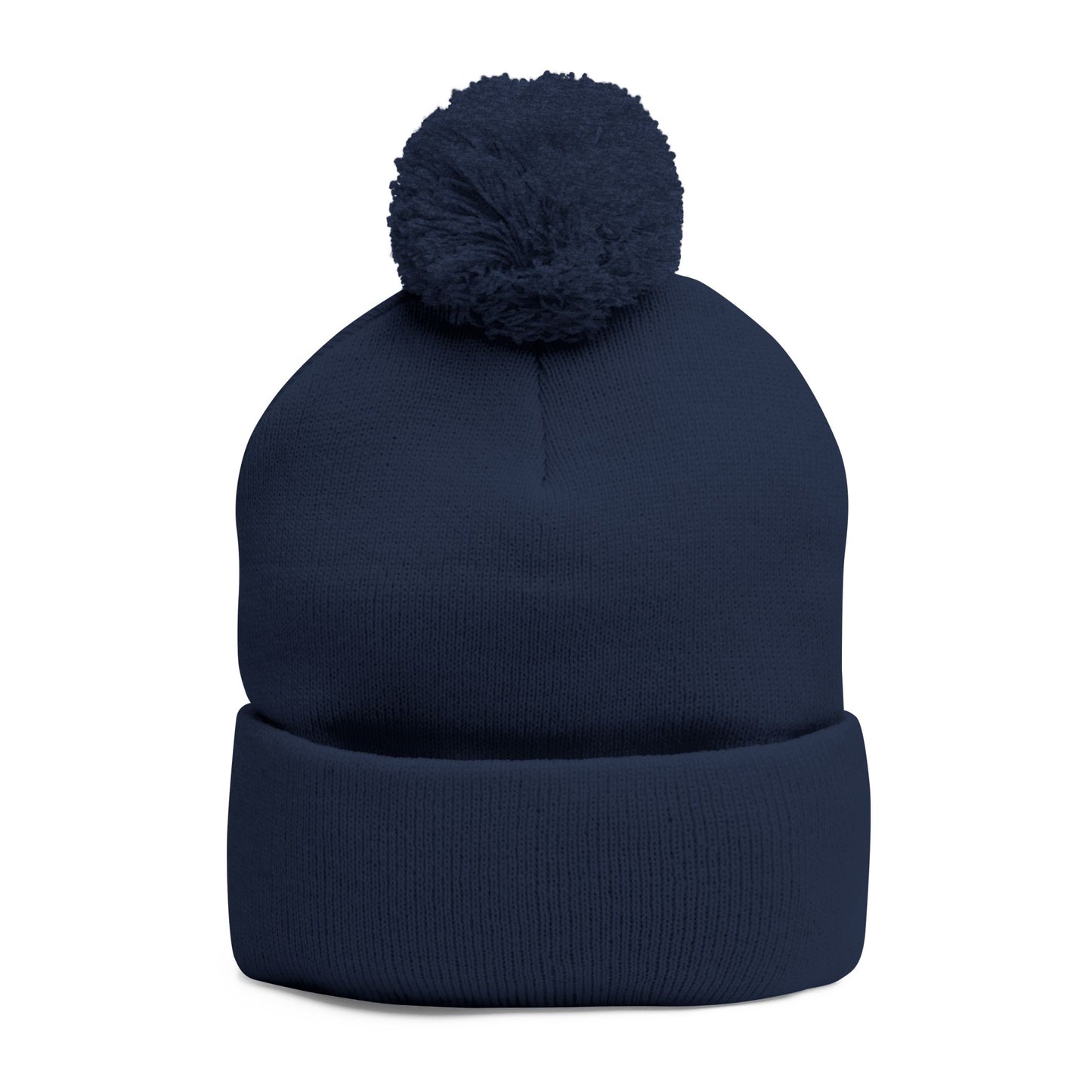 Polar Teddy Pom-Pom Knit Cap — Embroidered Winter Beanie