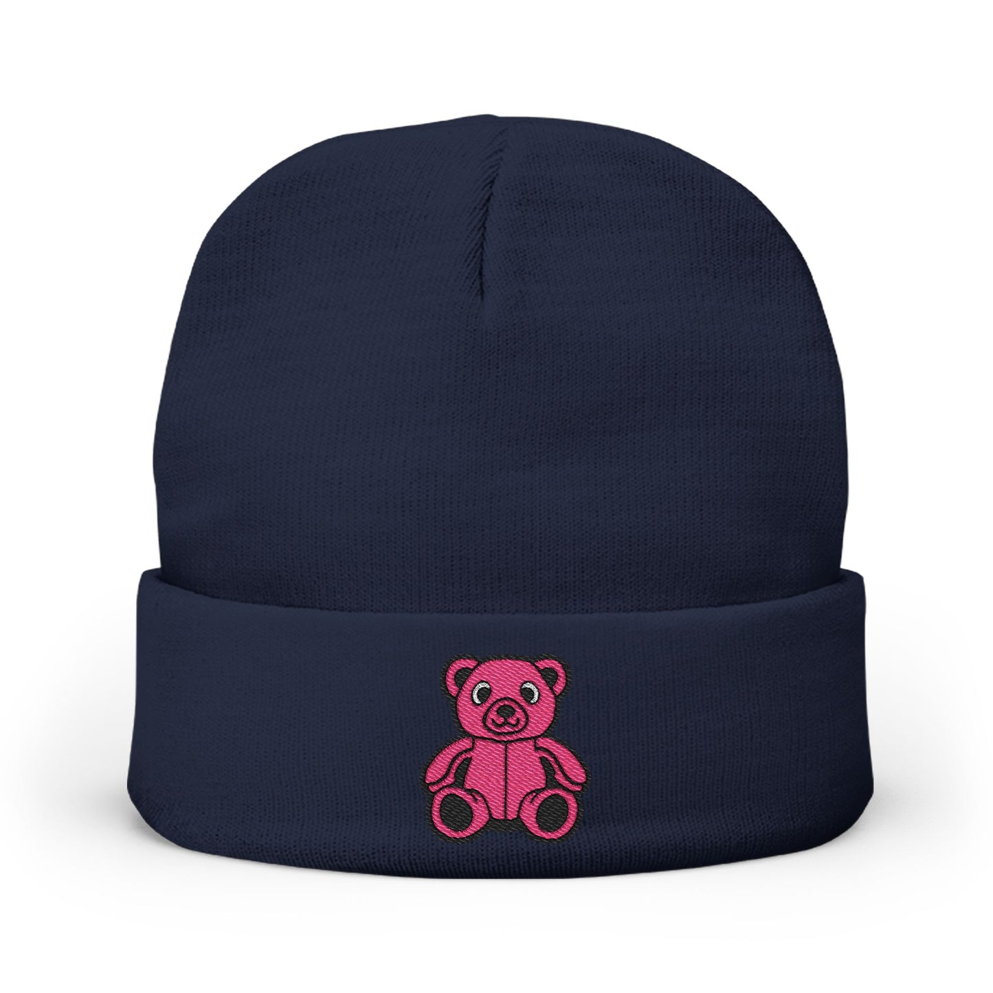 Pinky Bear Embroidered Knit Beanie