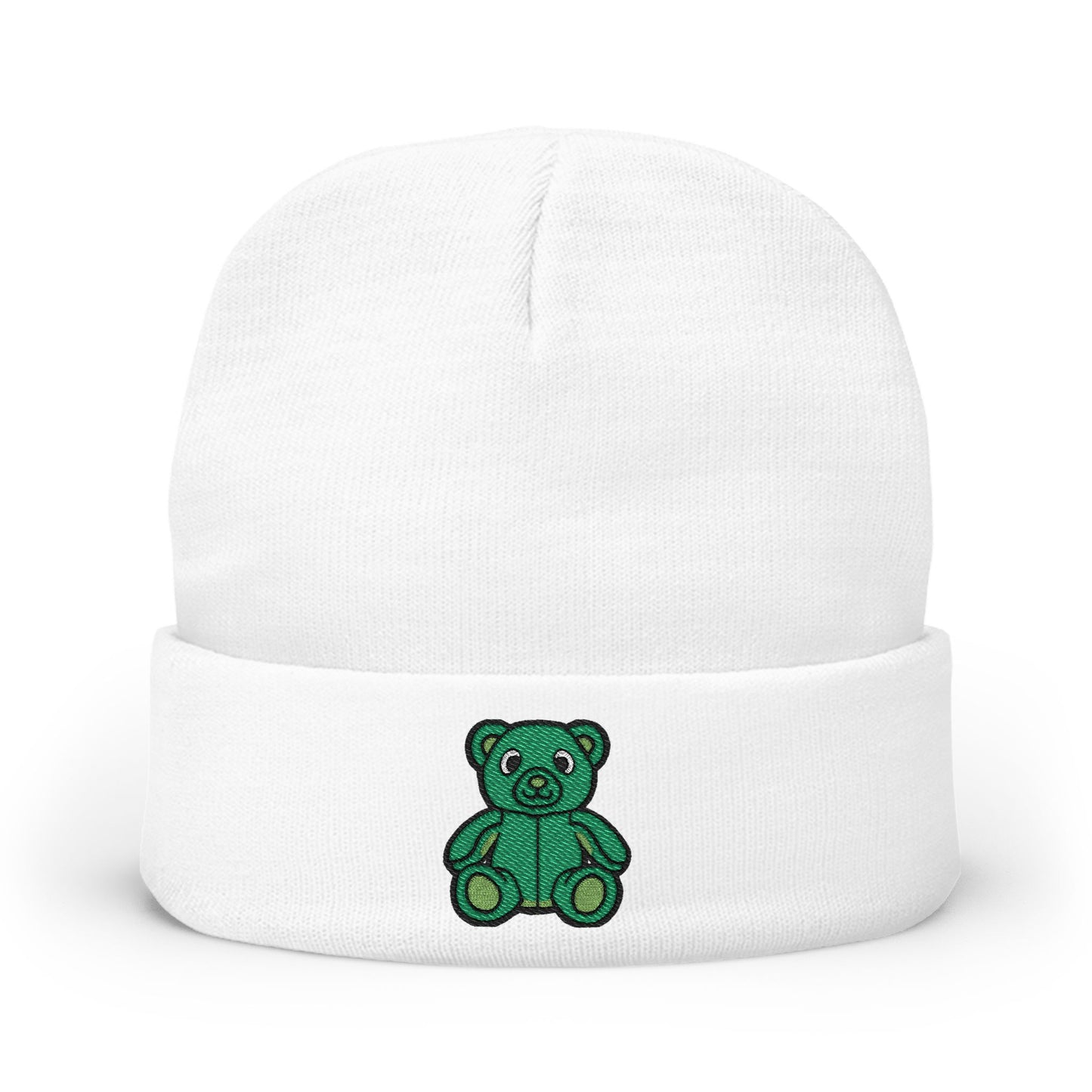 Emerald Bear Cozy Embroidered Beanie