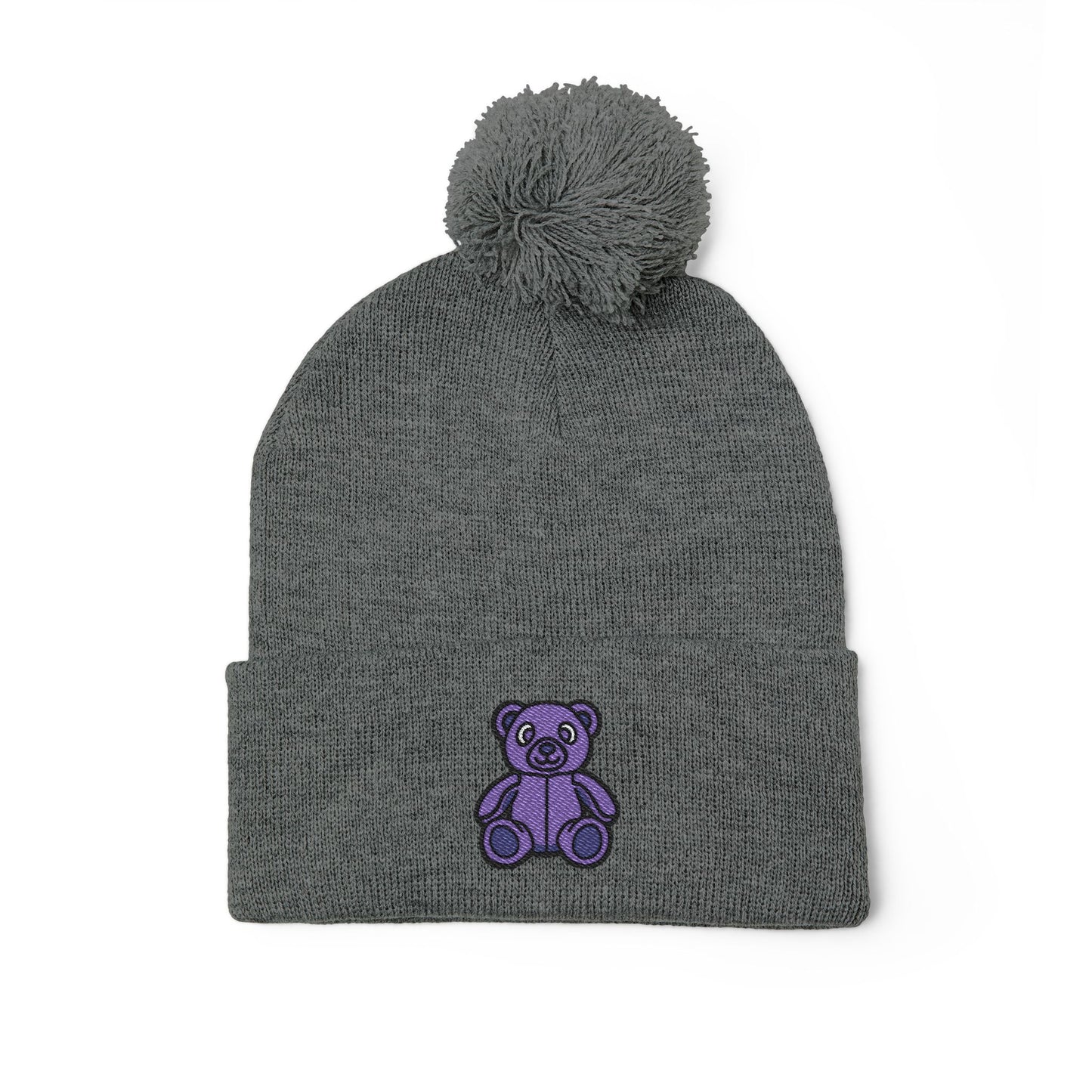 Lavender Dream Embroidered Pom-Pom Knit Cap 💜