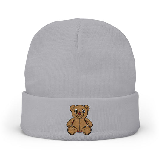 Teddy Bear Cozy Embroidered Beanie 🤎