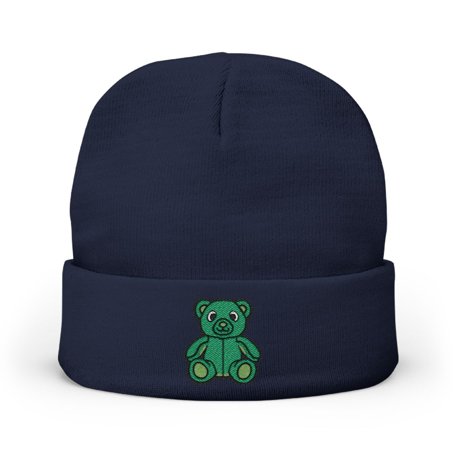 Emerald Bear Cozy Embroidered Beanie