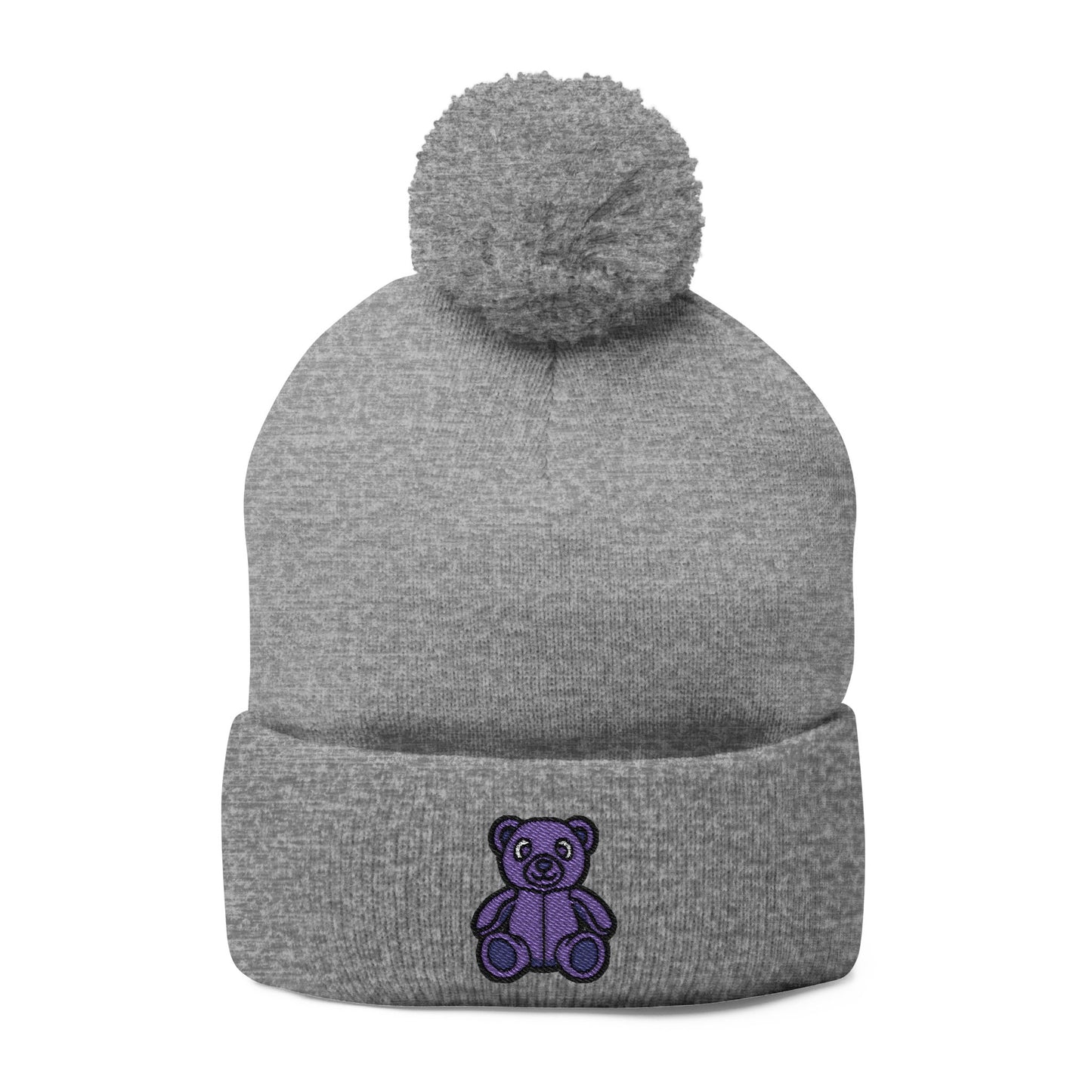 Lavender Dream Embroidered Pom-Pom Knit Cap 💜