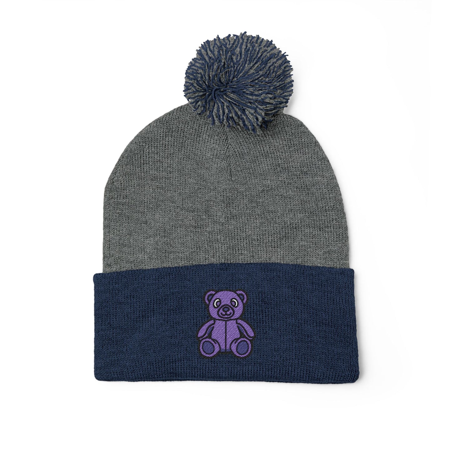 Lavender Dream Embroidered Pom-Pom Knit Cap 💜