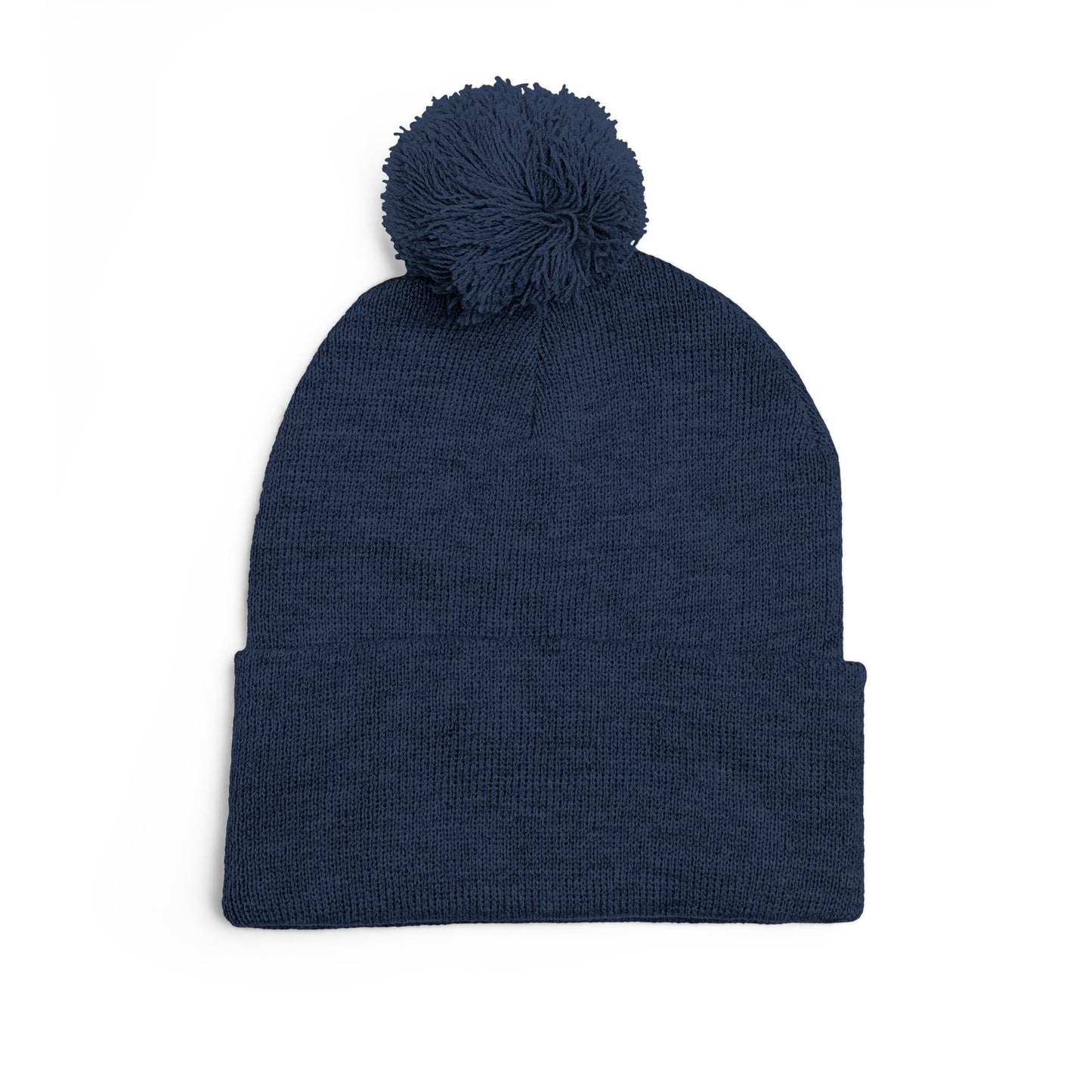 Polar Teddy Pom-Pom Knit Cap — Embroidered Winter Beanie