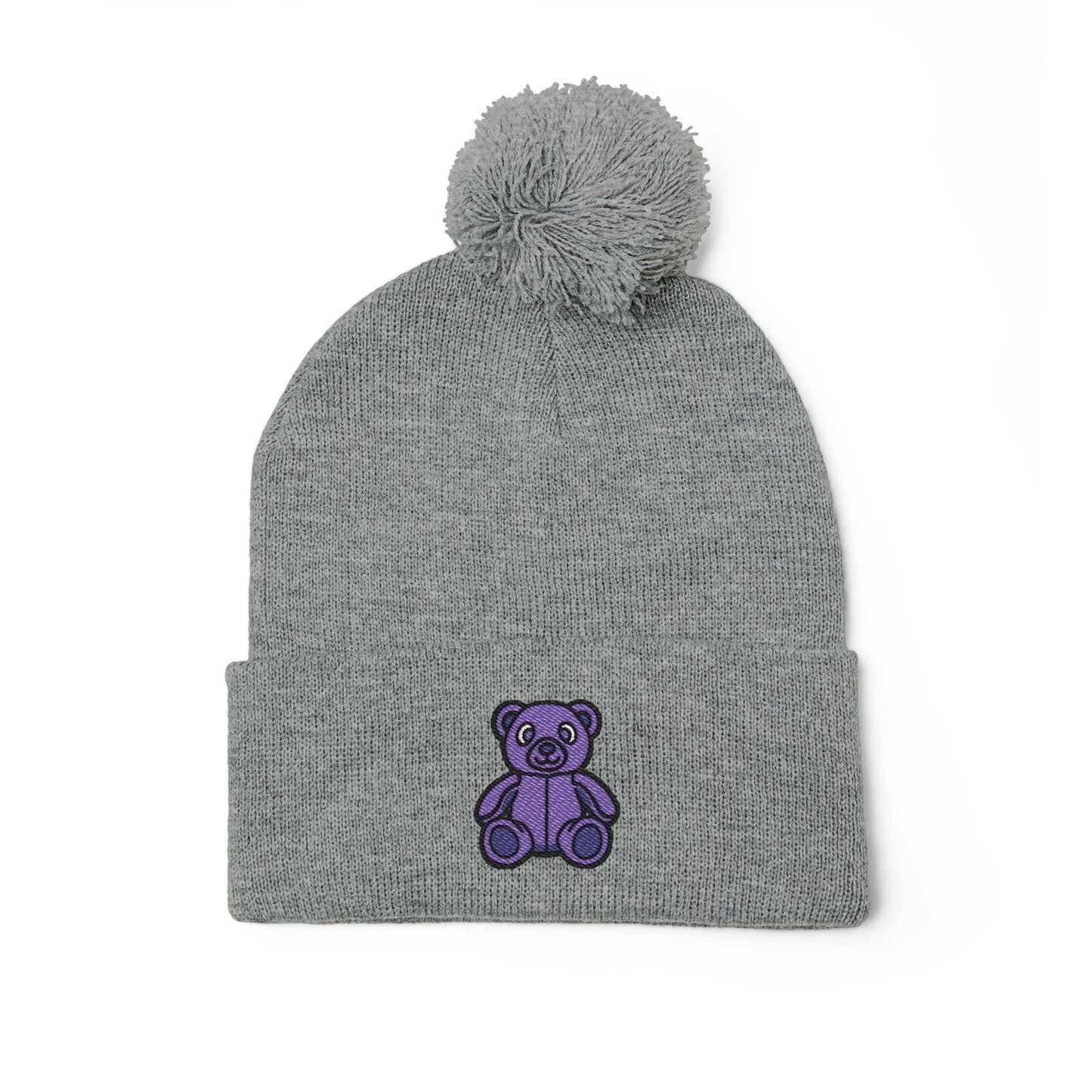 Lavender Dream Embroidered Pom-Pom Knit Cap 💜