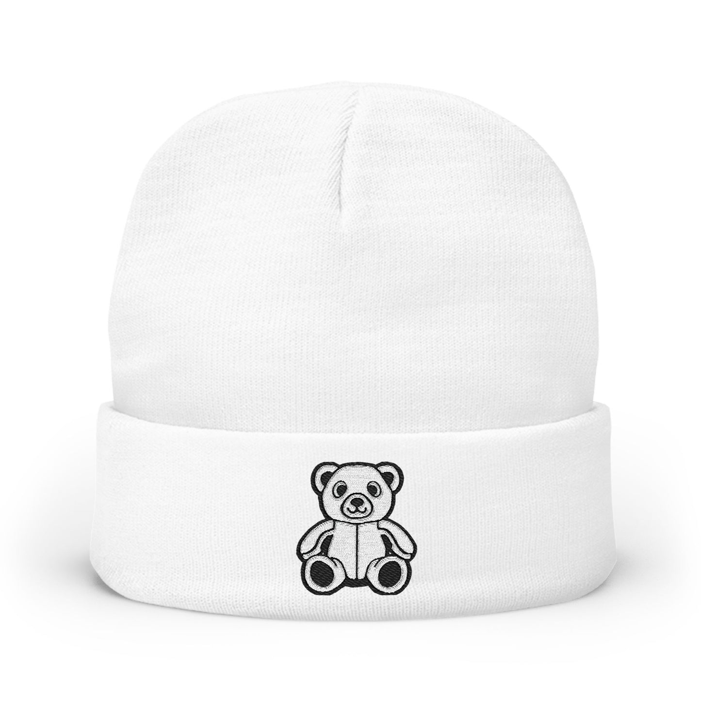 Polar Teddy Embroidered Knit Beanie