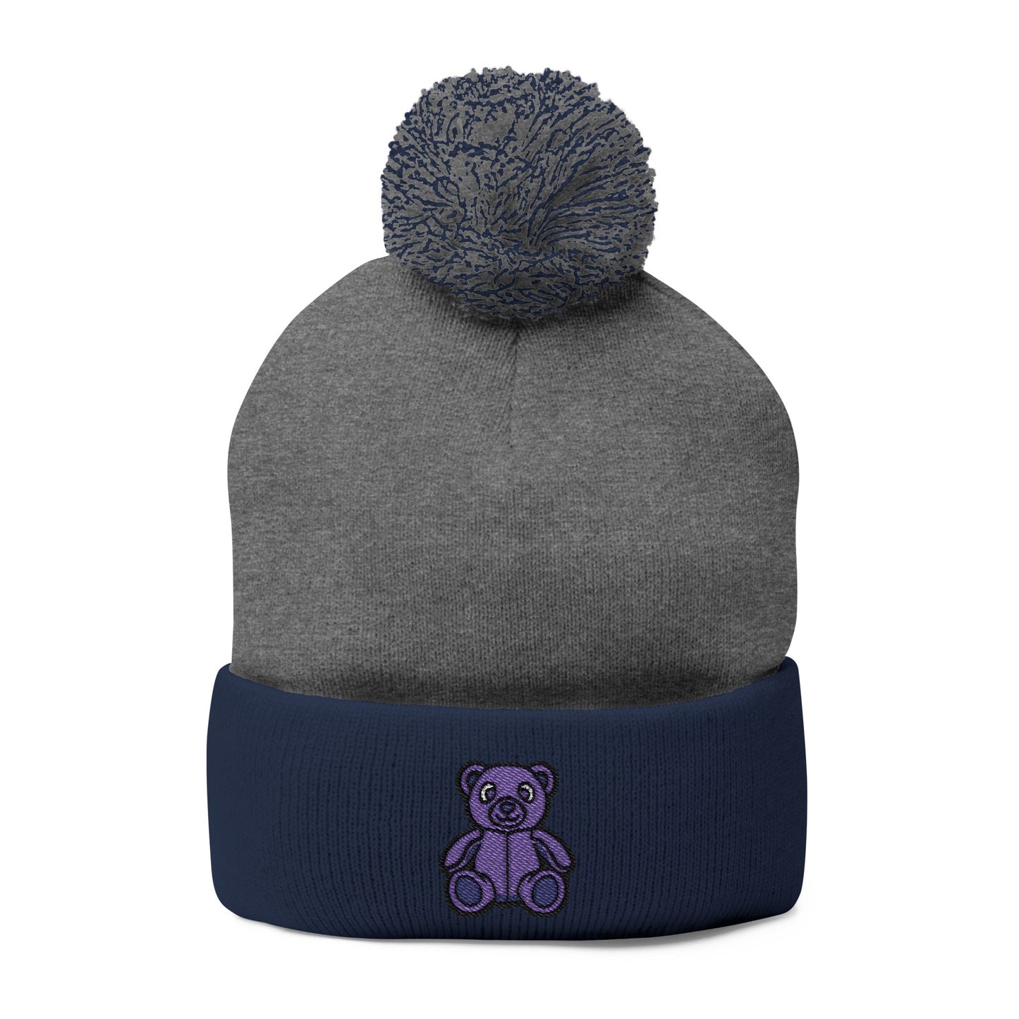 Lavender Dream Embroidered Pom-Pom Knit Cap 💜