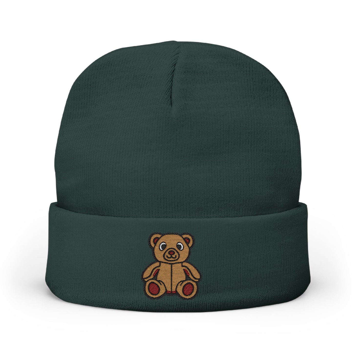 Teddy Bear Cozy Embroidered Beanie 🤎