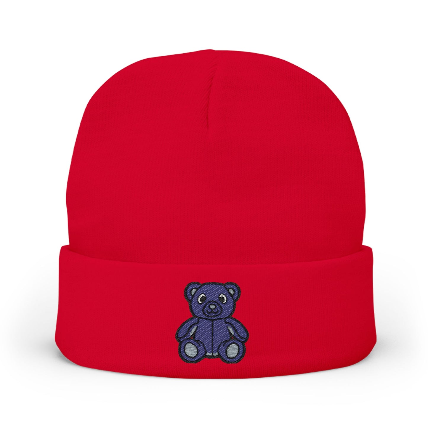 Twilight Bear Embroidered Beanie — Cozy Knit Hat