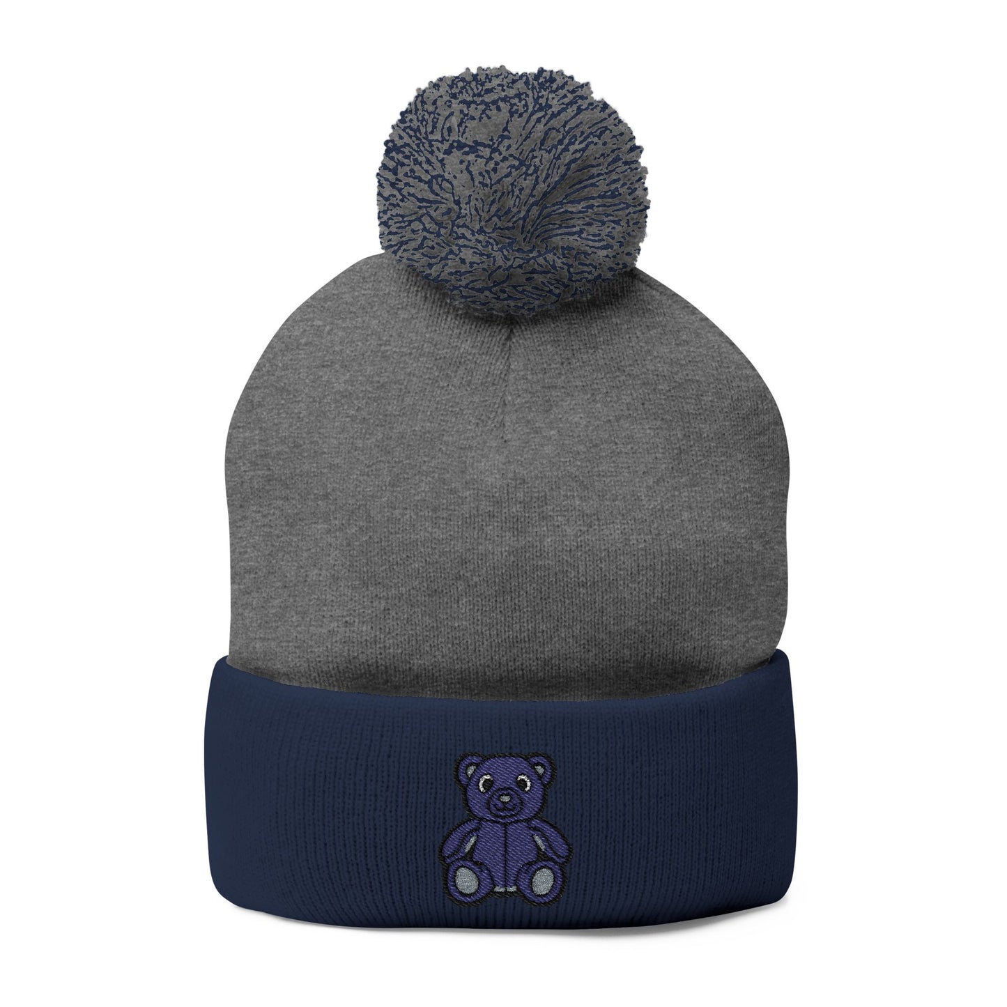 Twilight Bear Embroidered Pom-Pom Knit Cap