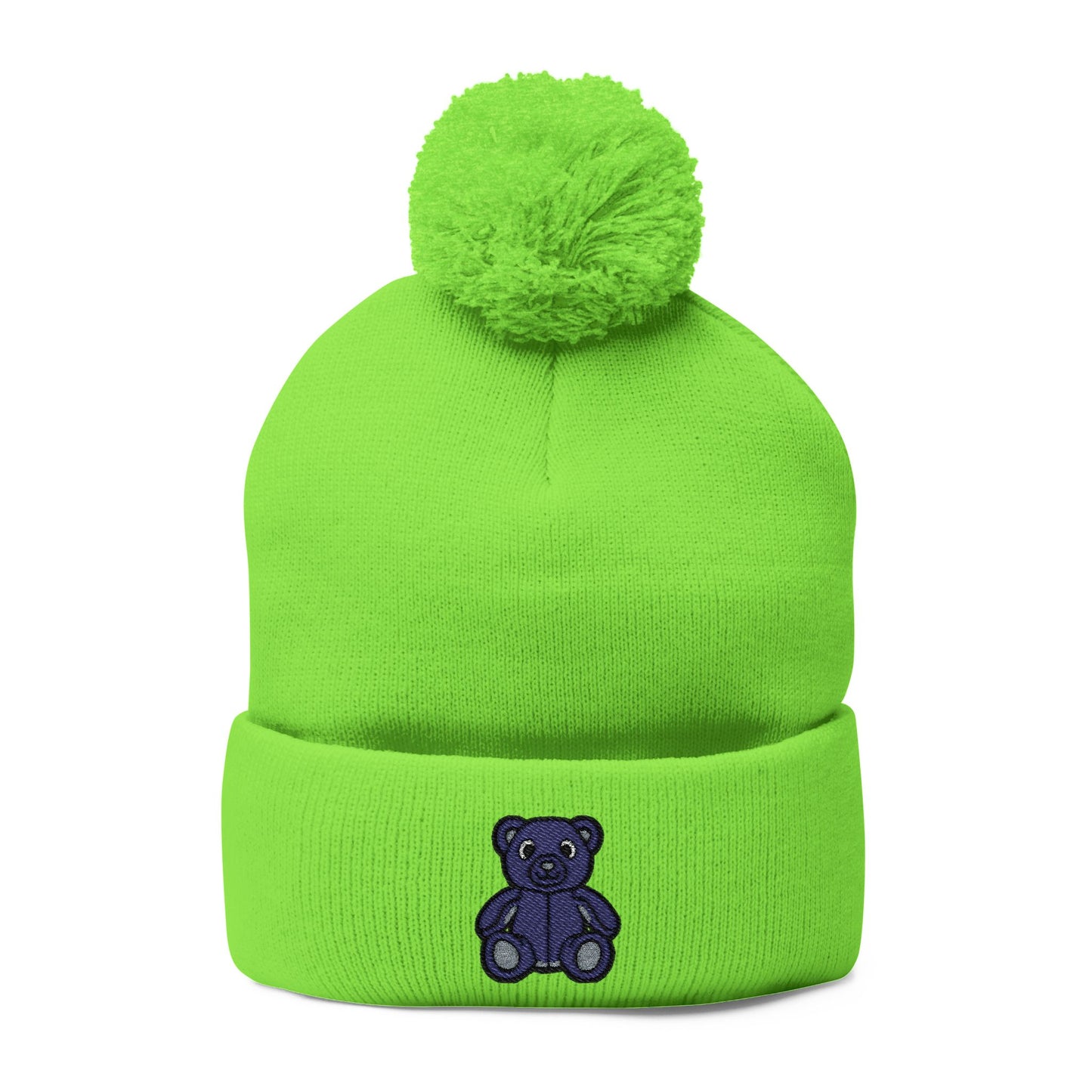 Twilight Bear Embroidered Pom-Pom Knit Cap