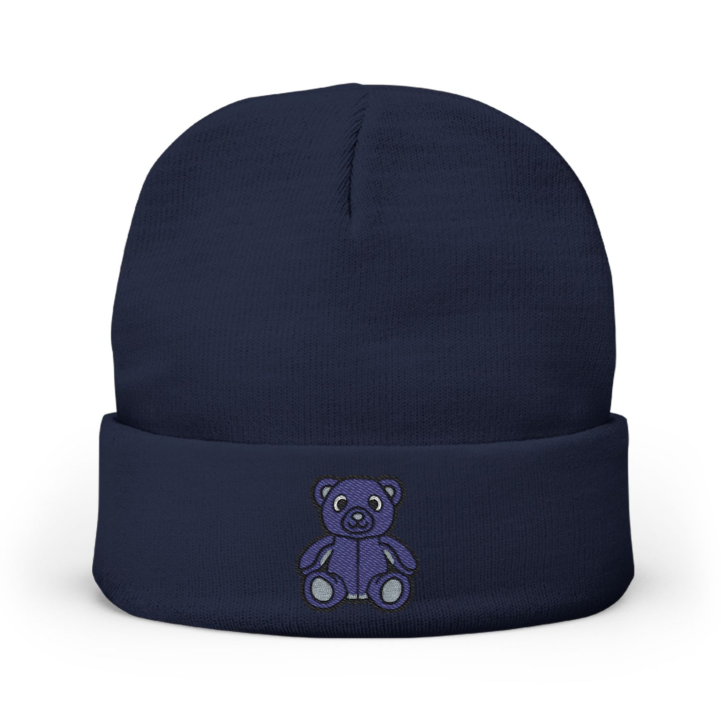 Twilight Bear Embroidered Beanie — Cozy Knit Hat