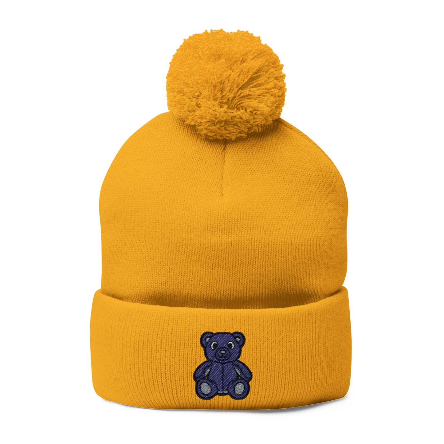 Twilight Bear Embroidered Pom-Pom Knit Cap