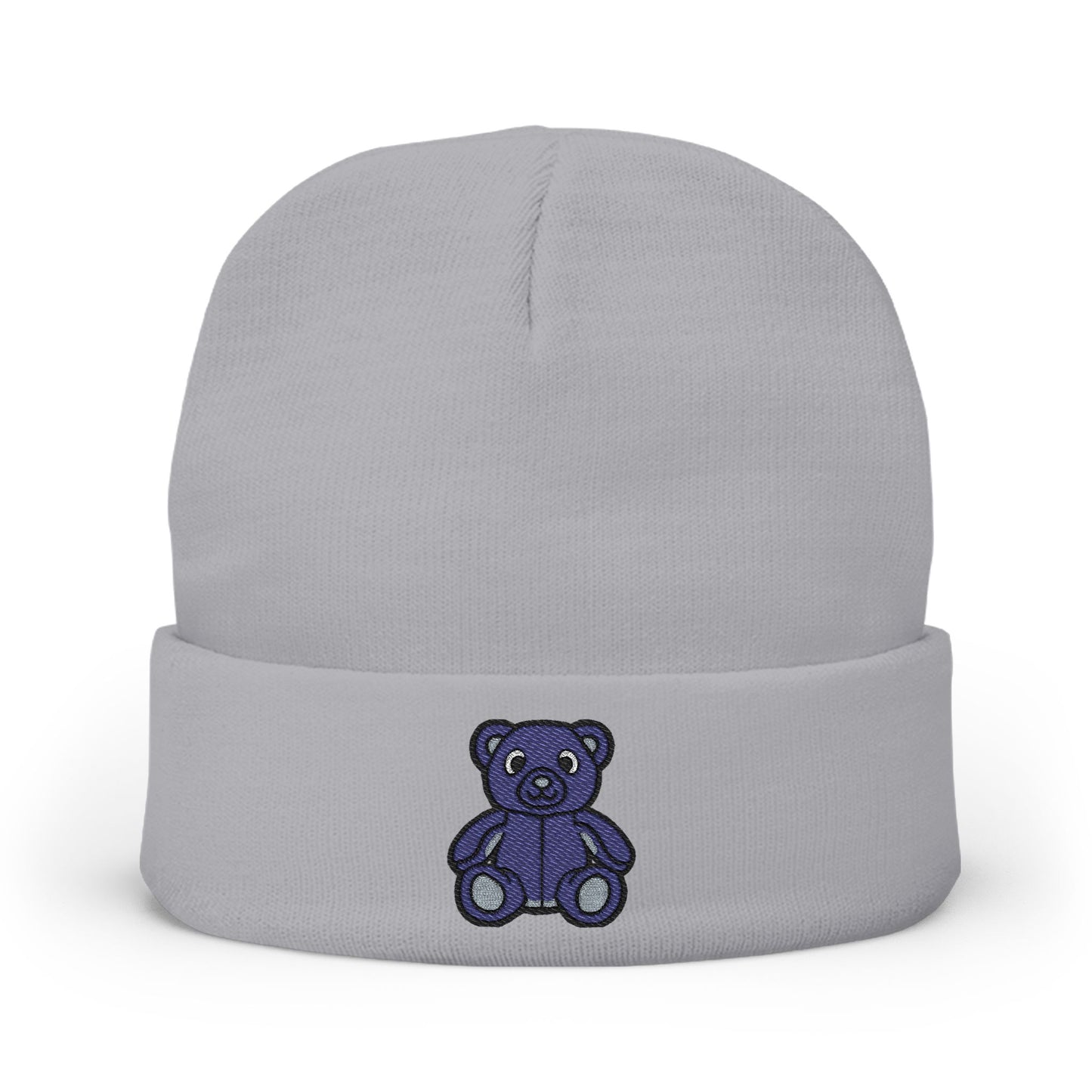 Twilight Bear Embroidered Beanie — Cozy Knit Hat
