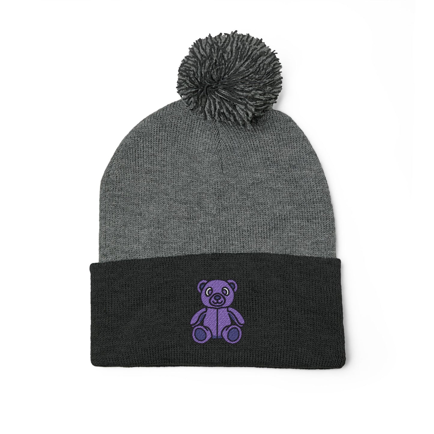 Lavender Dream Embroidered Pom-Pom Knit Cap 💜