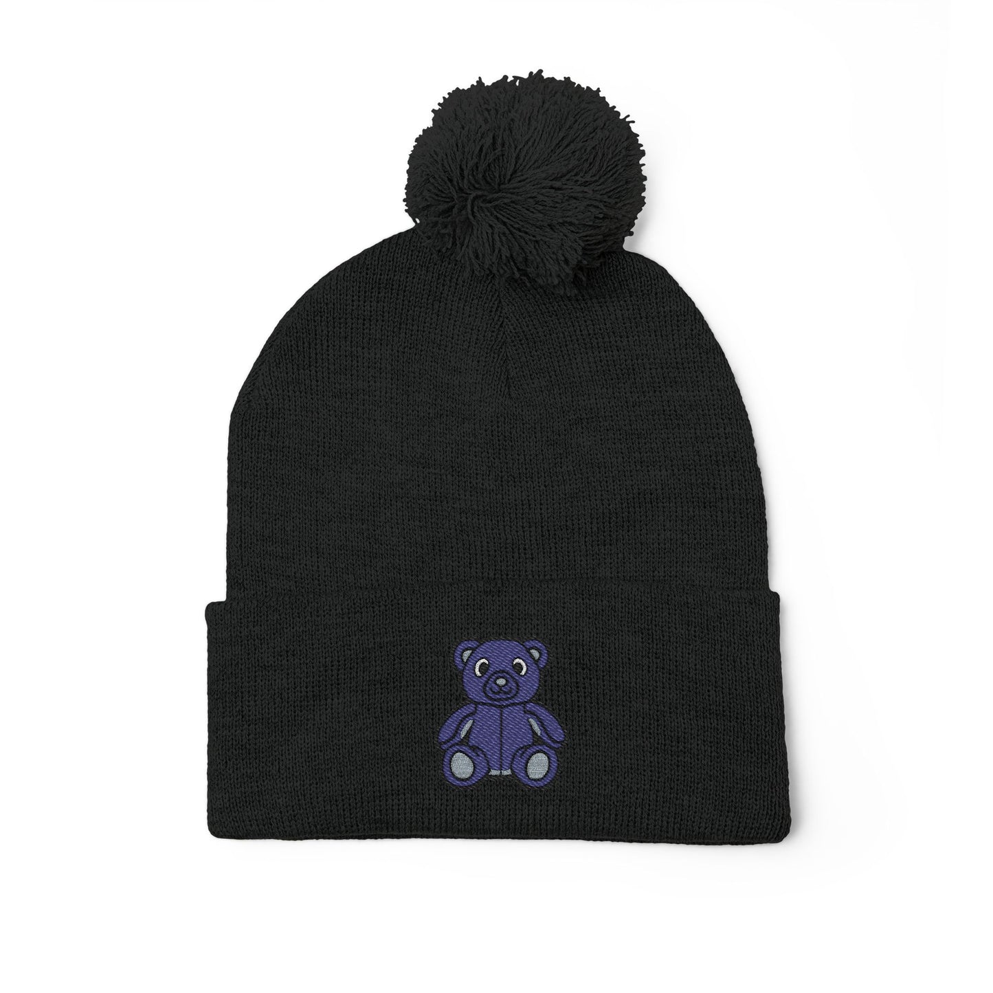 Twilight Bear Embroidered Pom-Pom Knit Cap