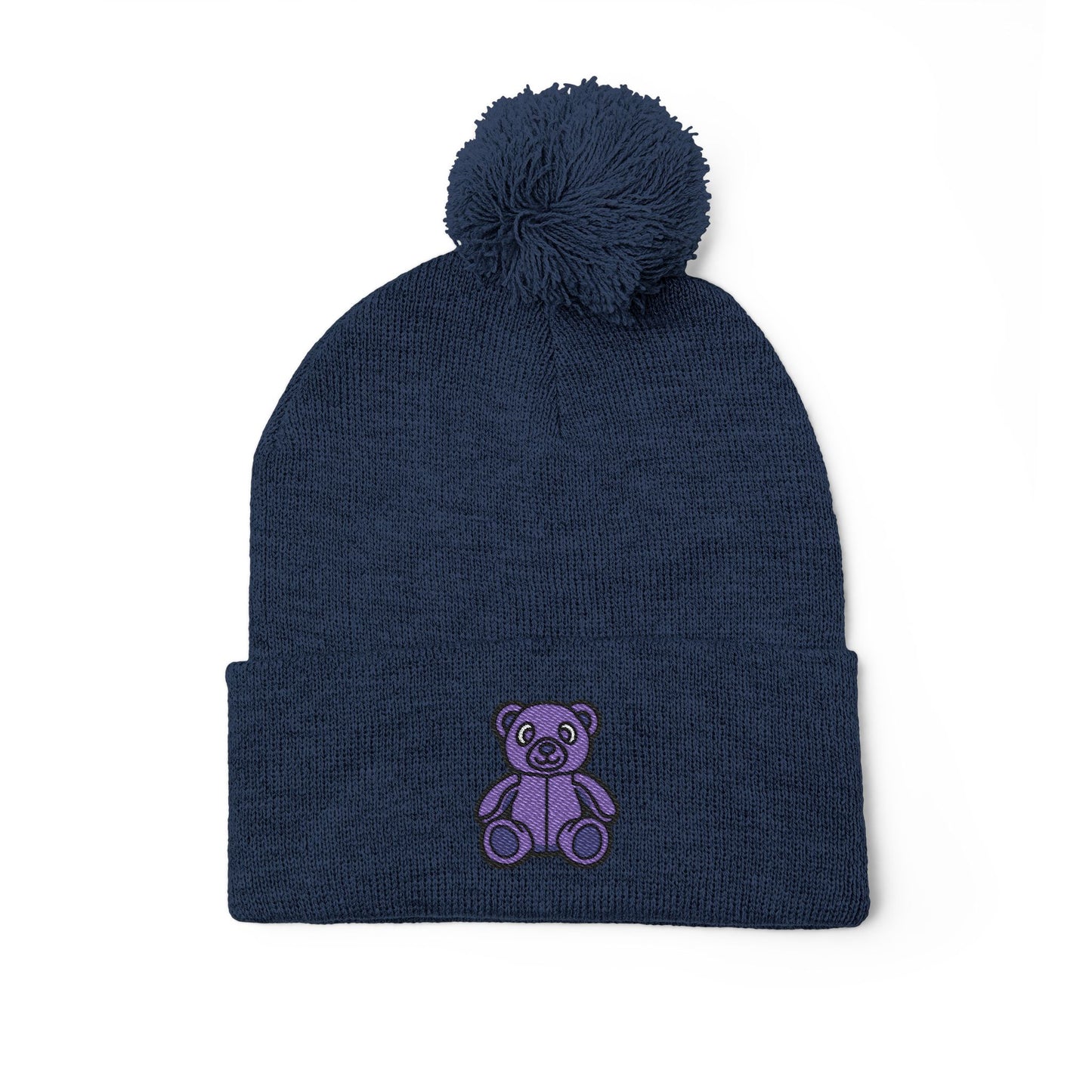 Lavender Dream Embroidered Pom-Pom Knit Cap 💜