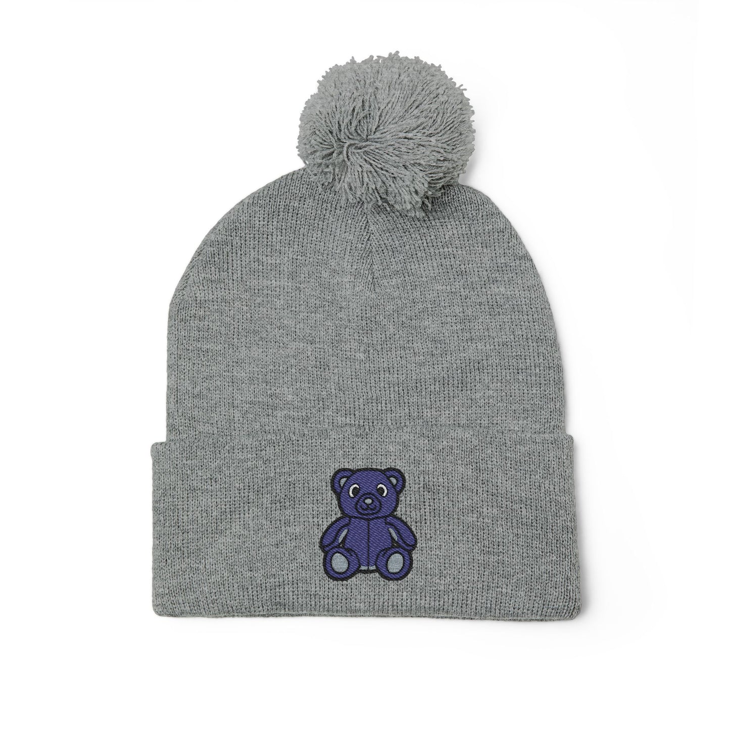Twilight Bear Embroidered Pom-Pom Knit Cap