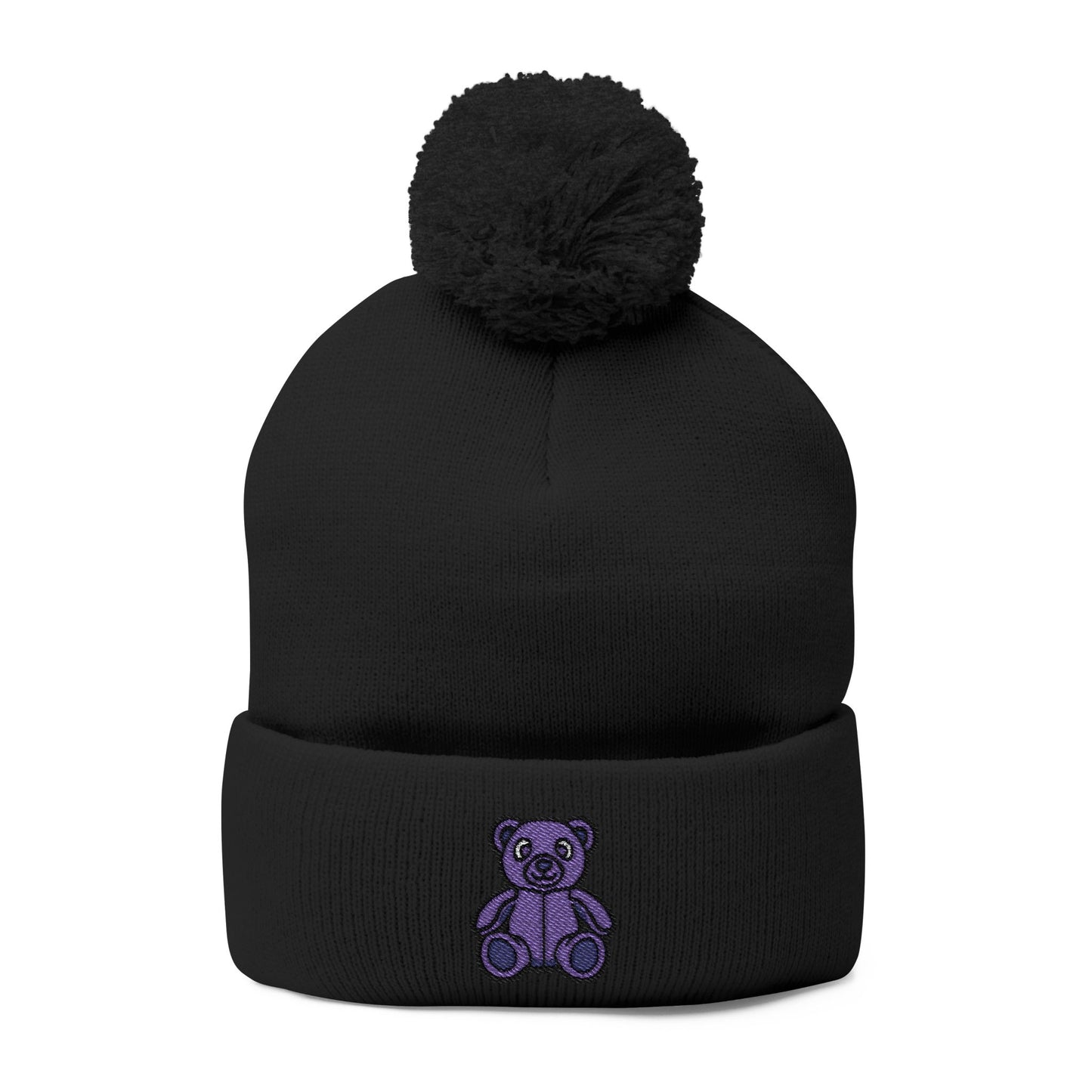 Lavender Dream Embroidered Pom-Pom Knit Cap 💜