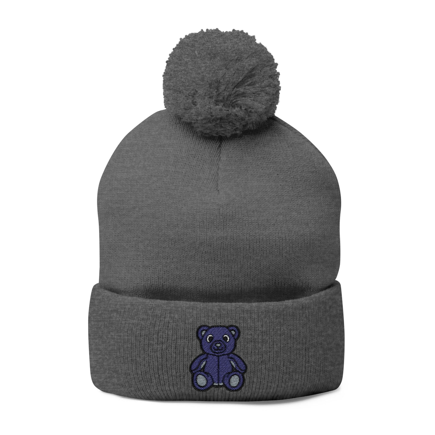 Twilight Bear Embroidered Pom-Pom Knit Cap