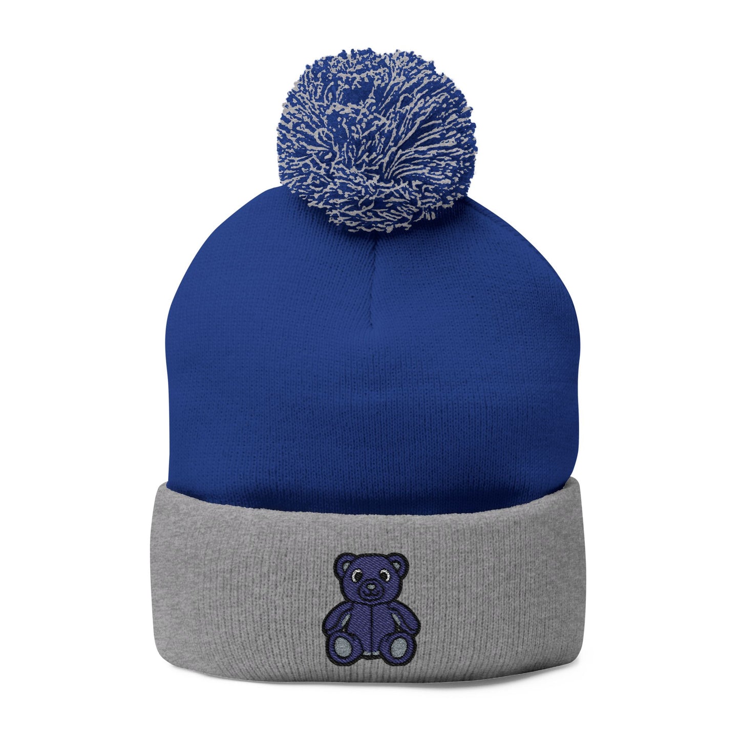 Twilight Bear Embroidered Pom-Pom Knit Cap