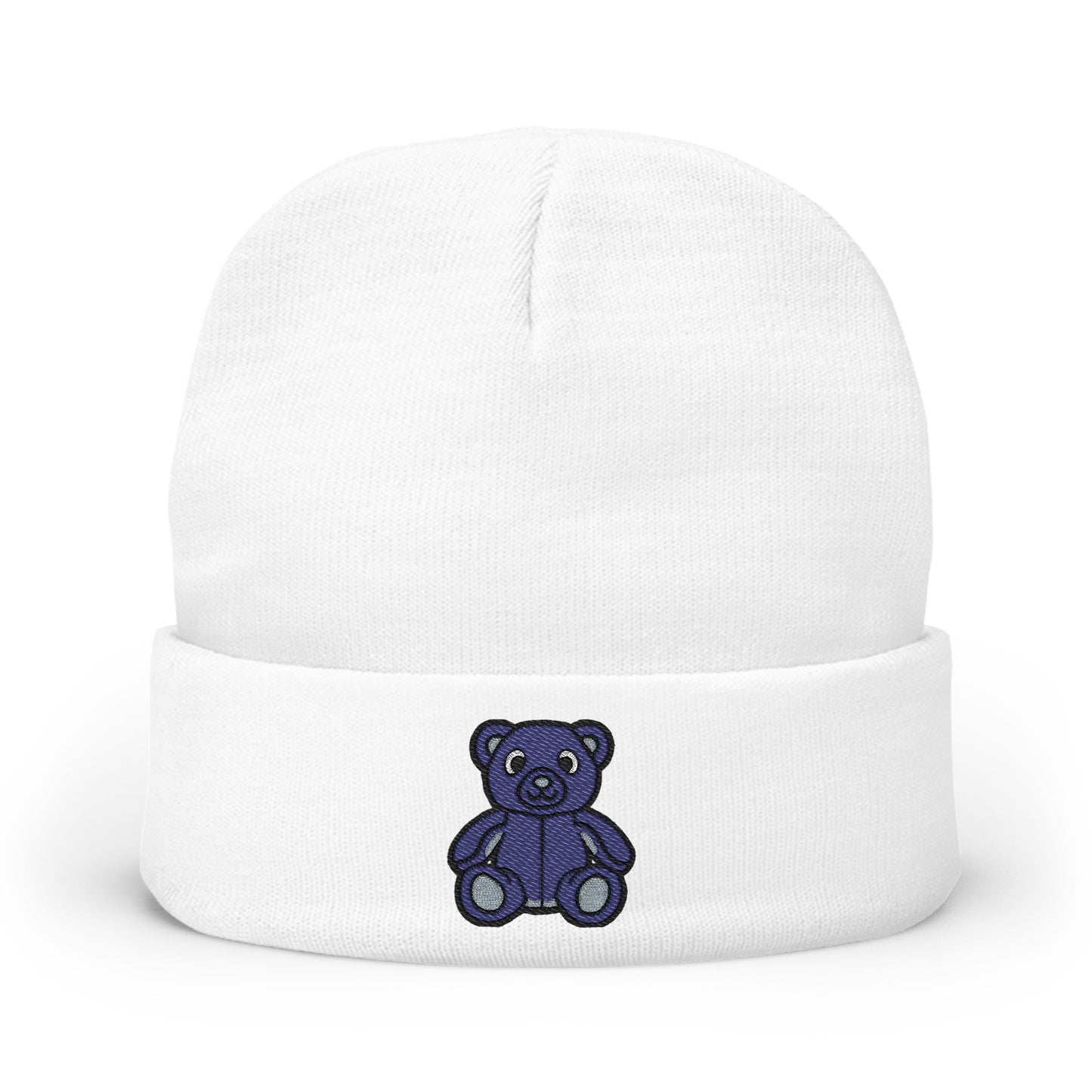 Twilight Bear Embroidered Beanie — Cozy Knit Hat