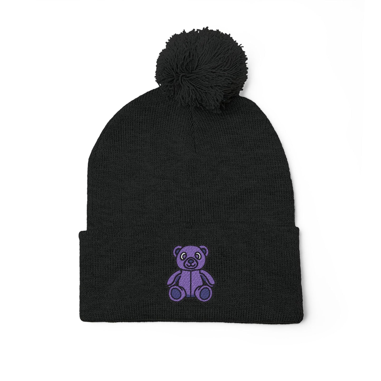Lavender Dream Embroidered Pom-Pom Knit Cap 💜