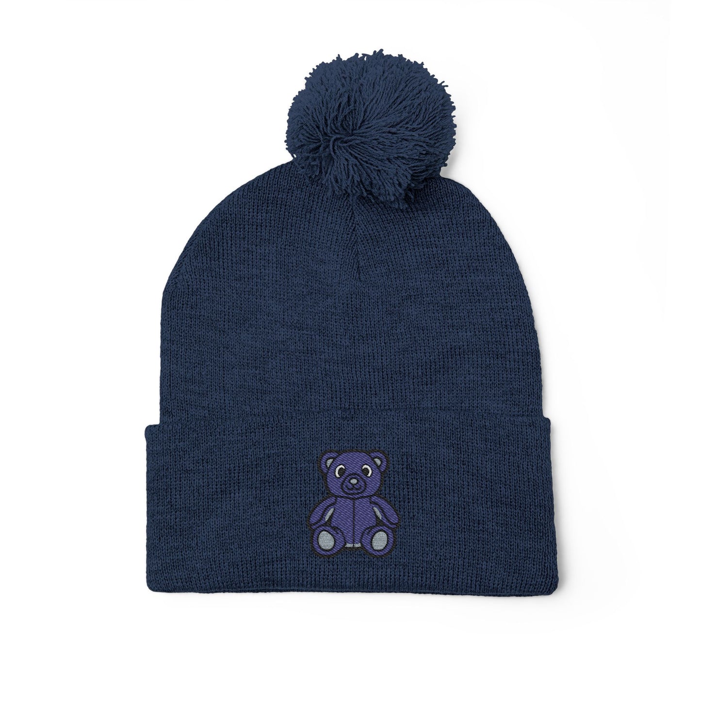 Twilight Bear Embroidered Pom-Pom Knit Cap