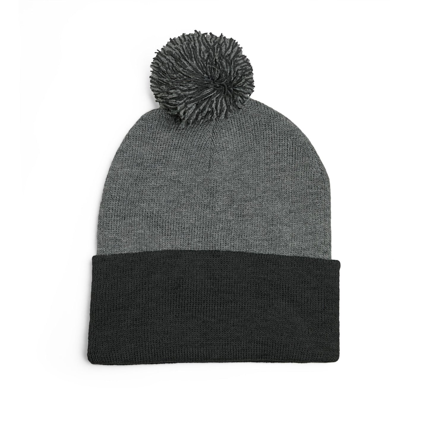 Polar Teddy Pom-Pom Knit Cap — Embroidered Winter Beanie