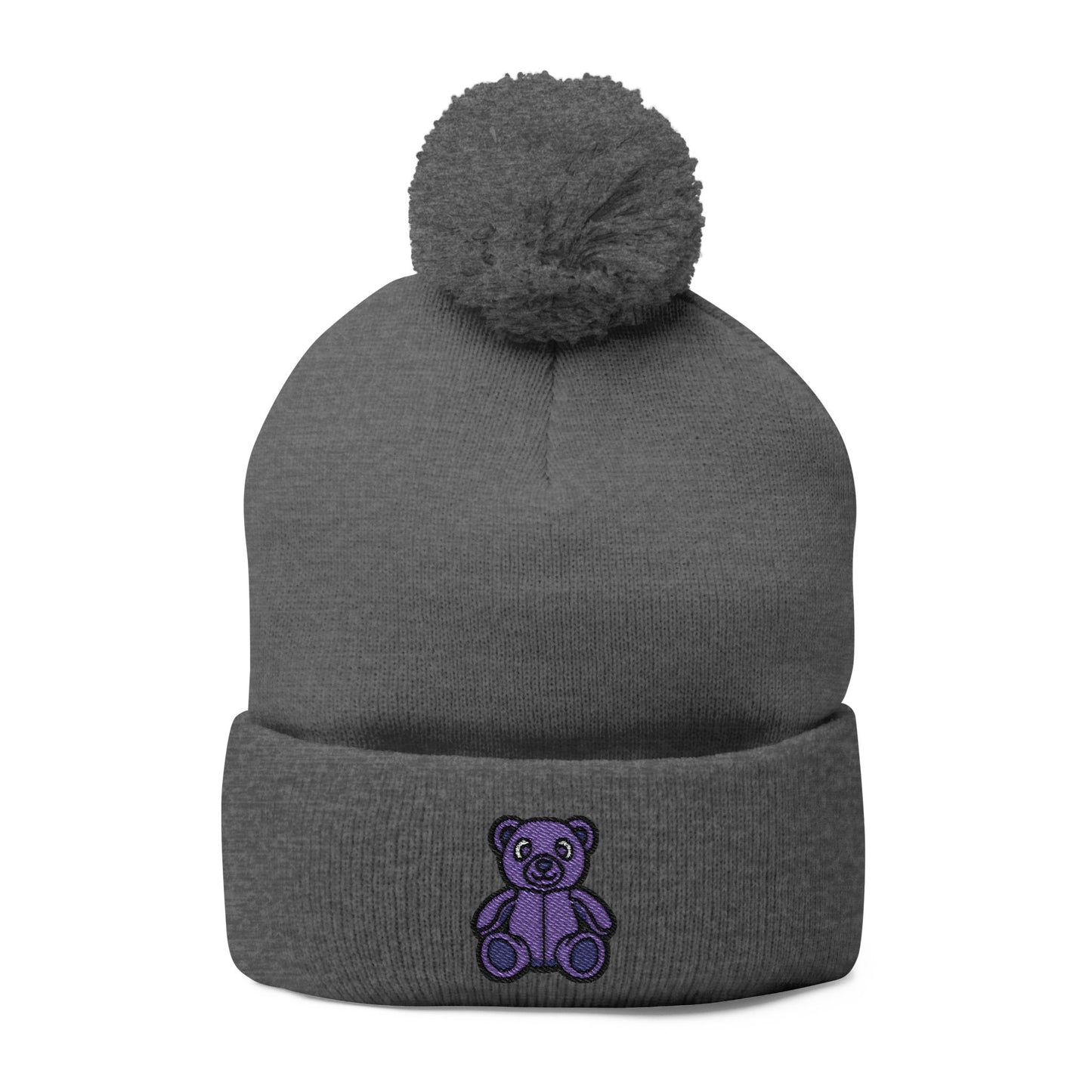 Lavender Dream Embroidered Pom-Pom Knit Cap 💜