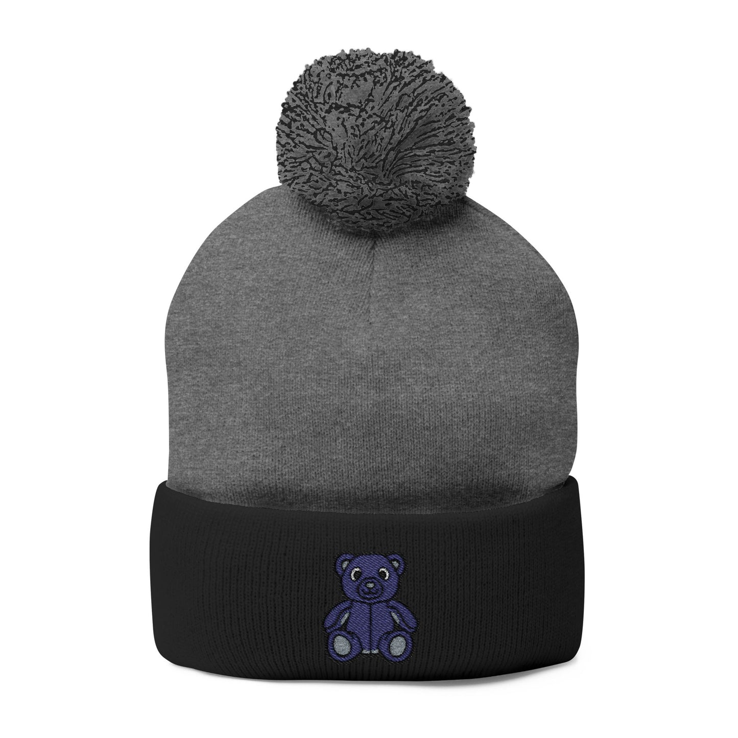 Twilight Bear Embroidered Pom-Pom Knit Cap