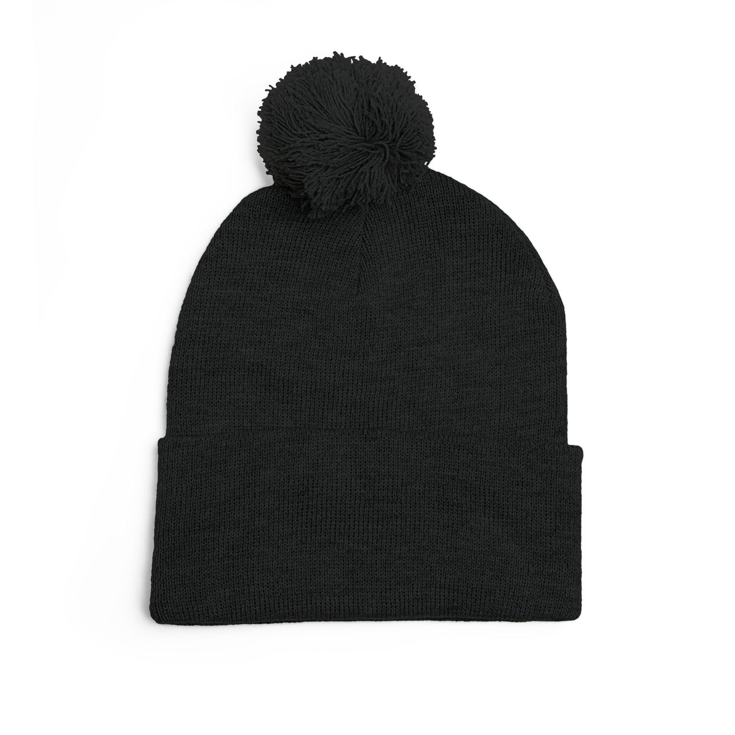 Emerald Bear Embroidered Pom-Pom Knit Cap