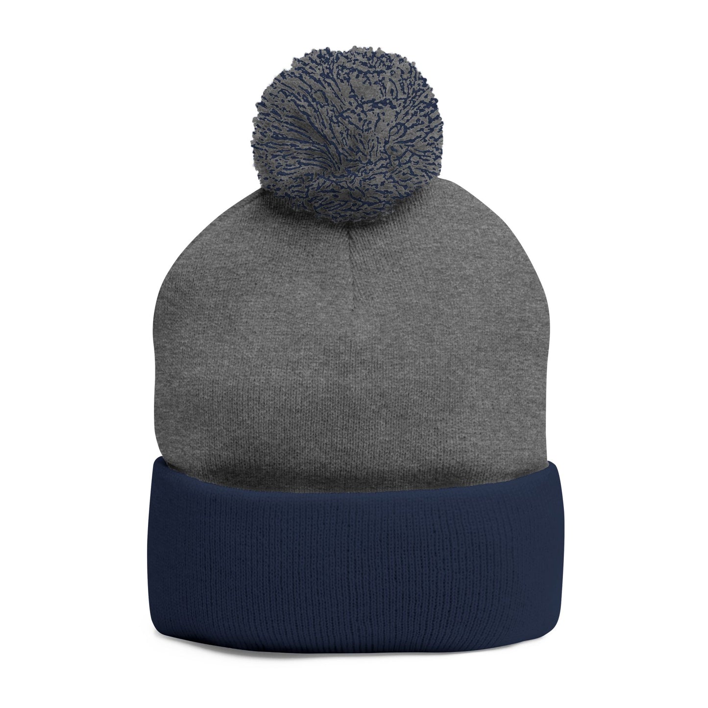Polar Teddy Pom-Pom Knit Cap — Embroidered Winter Beanie