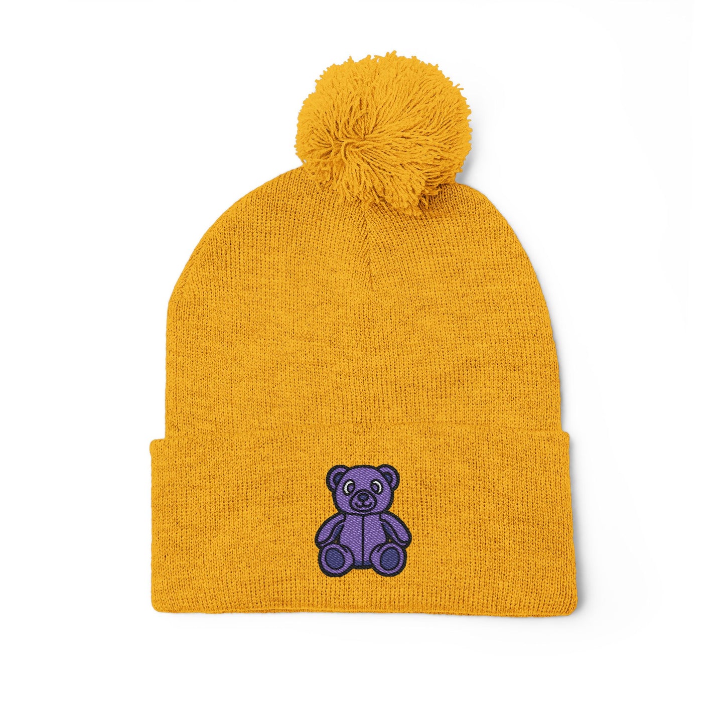 Lavender Dream Embroidered Pom-Pom Knit Cap 💜