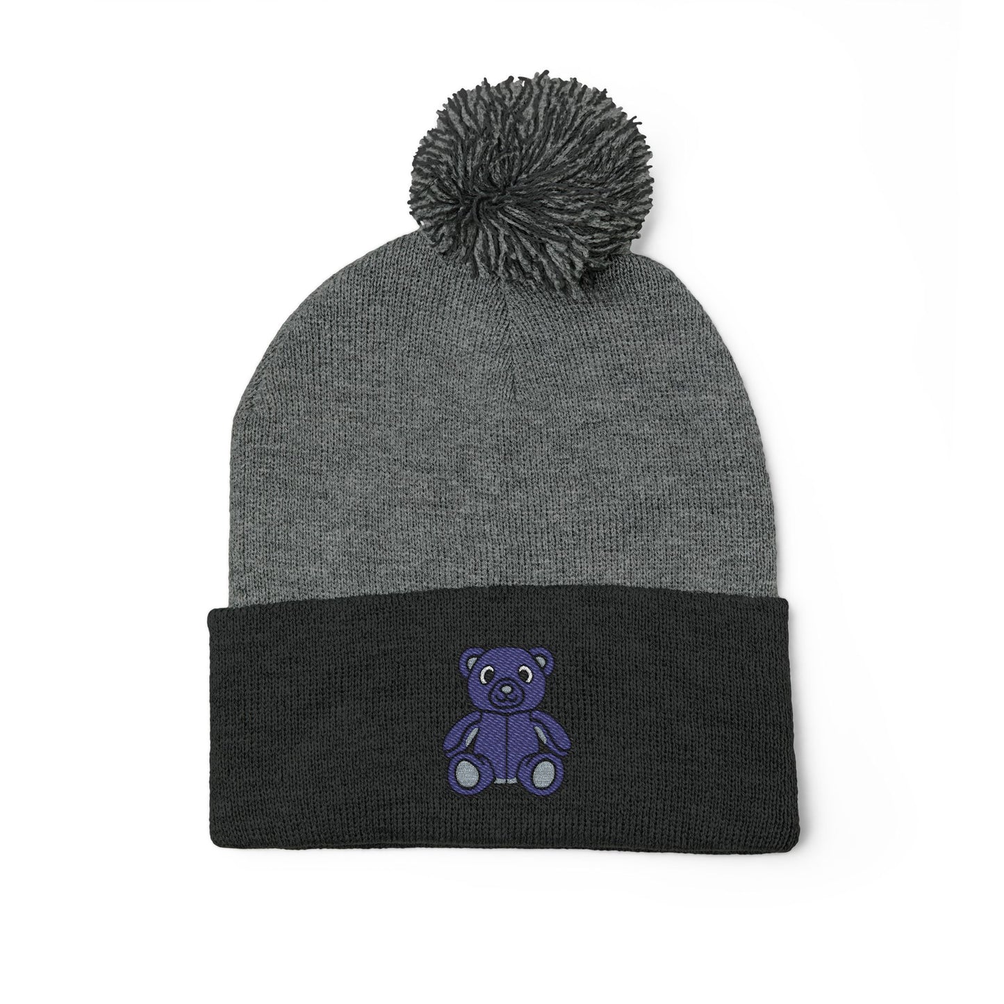 Twilight Bear Embroidered Pom-Pom Knit Cap