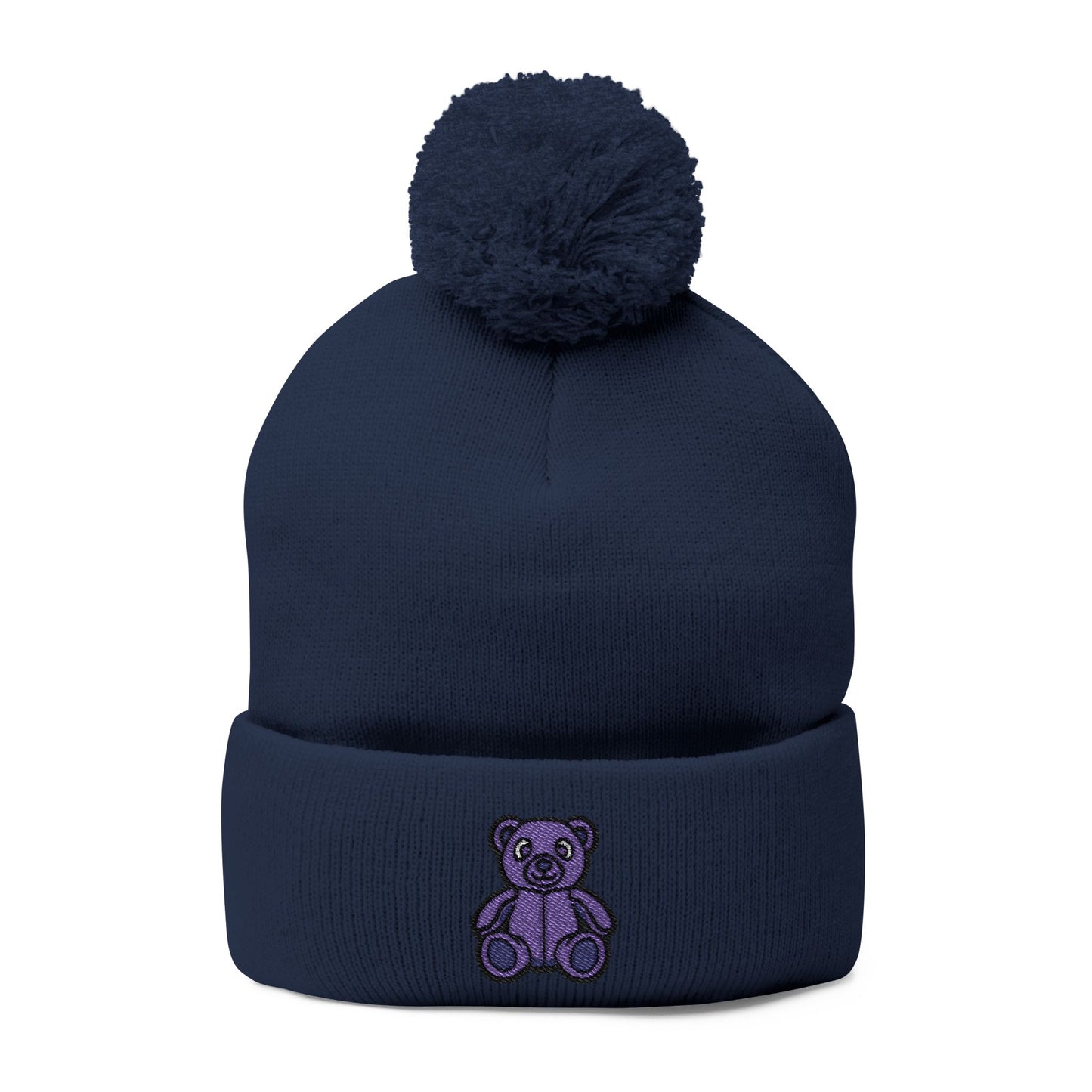 Lavender Dream Embroidered Pom-Pom Knit Cap 💜