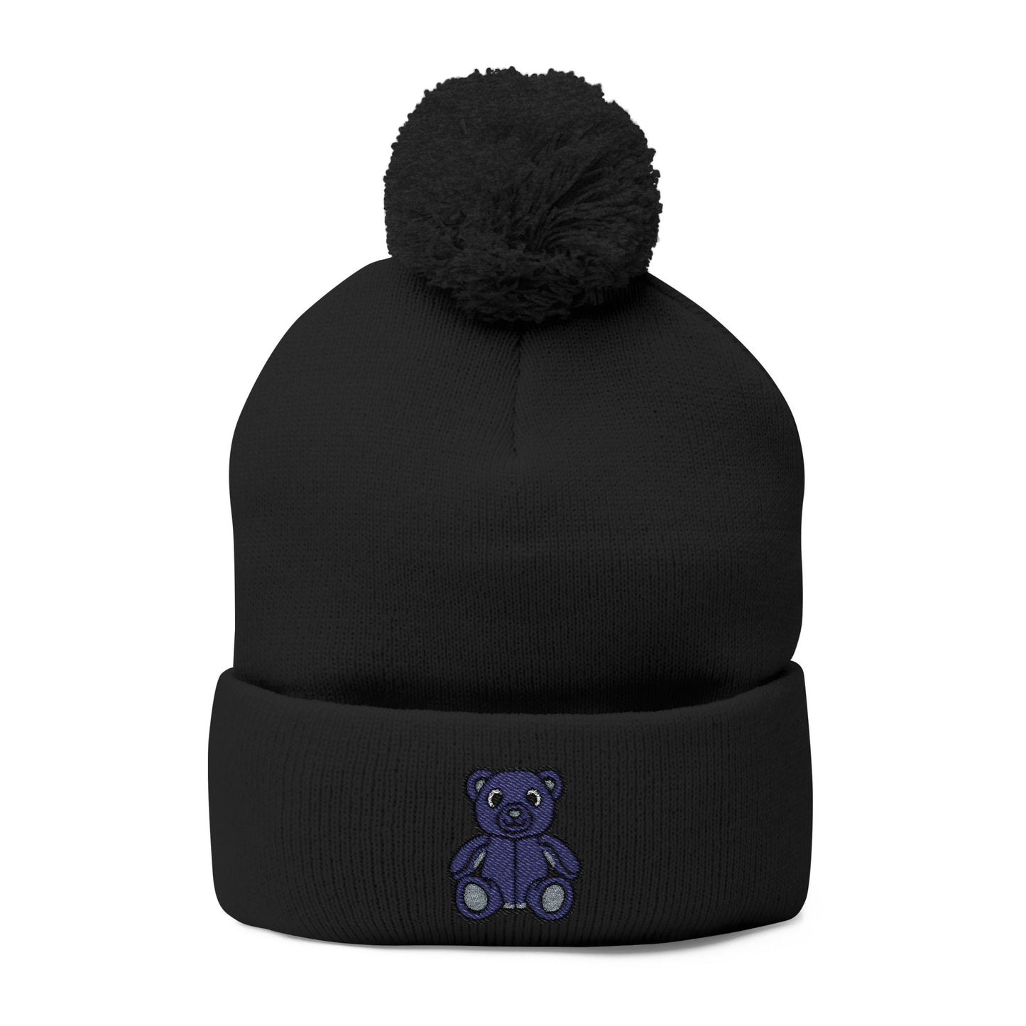 Twilight Bear Embroidered Pom-Pom Knit Cap