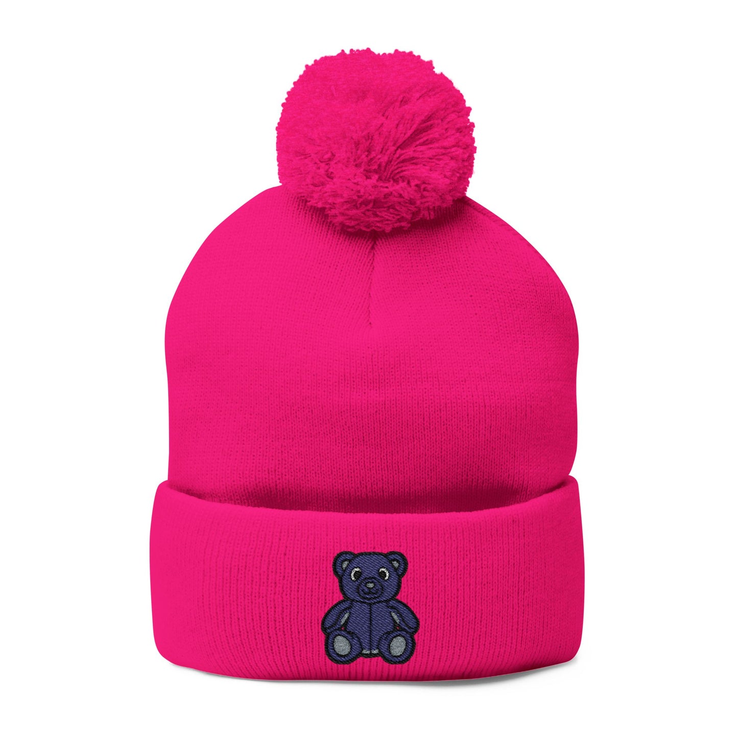 Twilight Bear Embroidered Pom-Pom Knit Cap