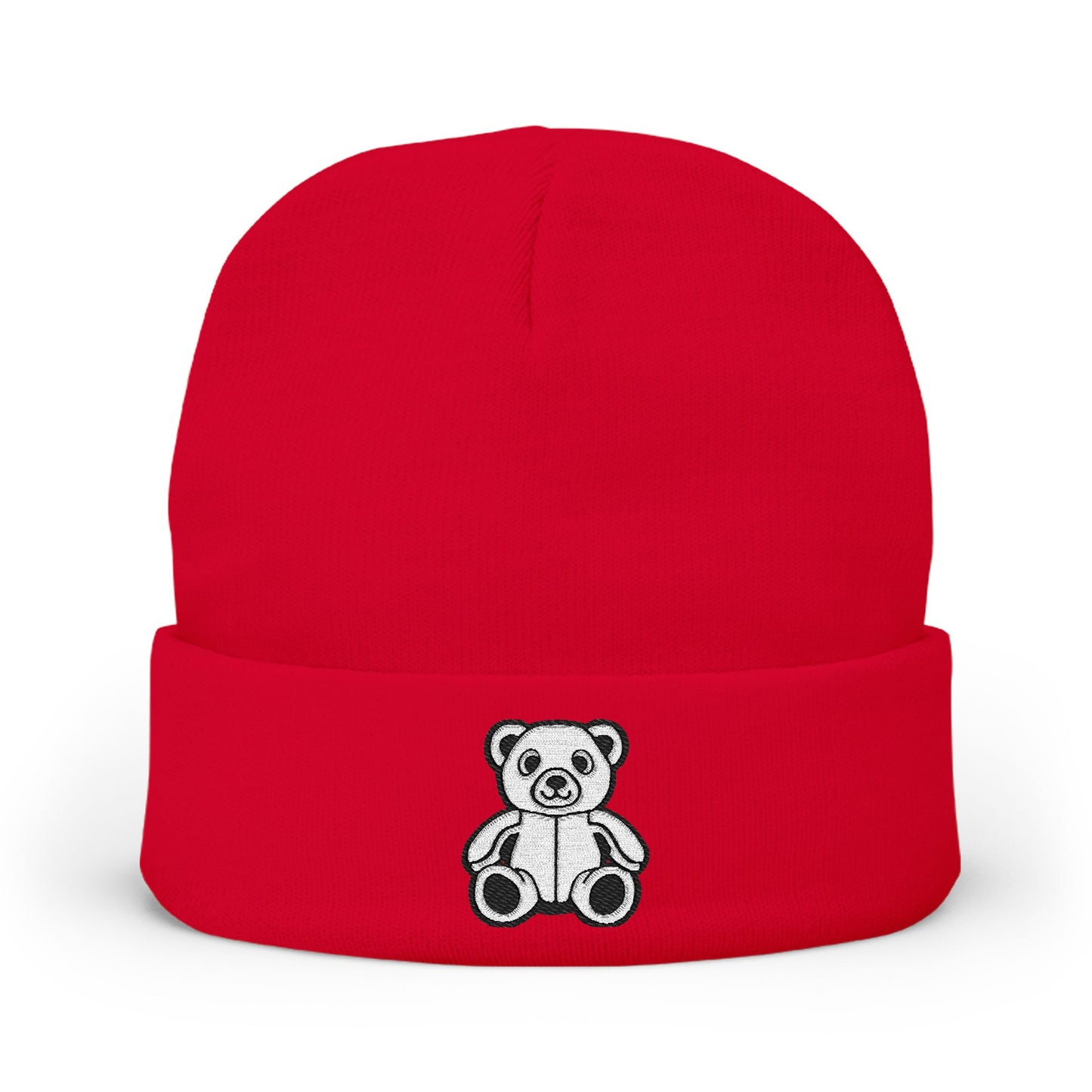 Polar Teddy Embroidered Knit Beanie