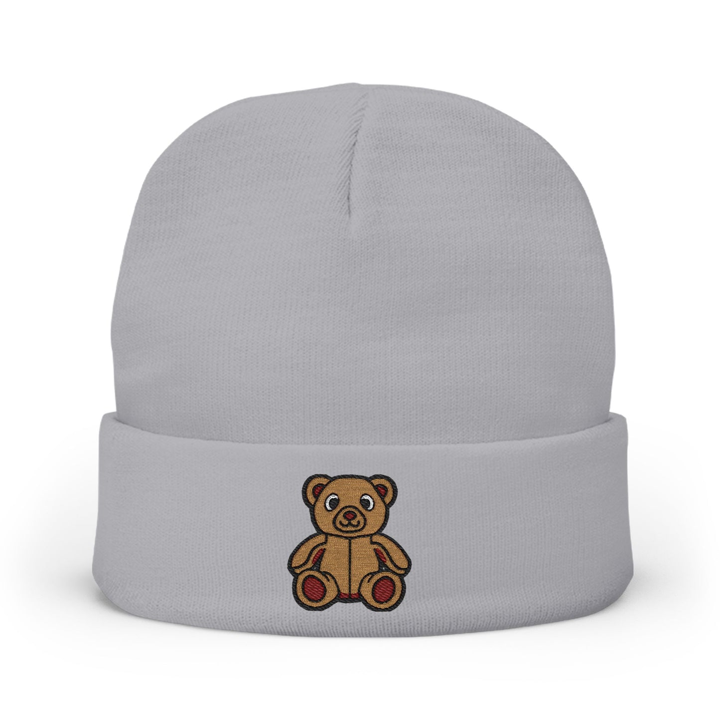 Teddy Bear Cozy Embroidered Beanie 🤎