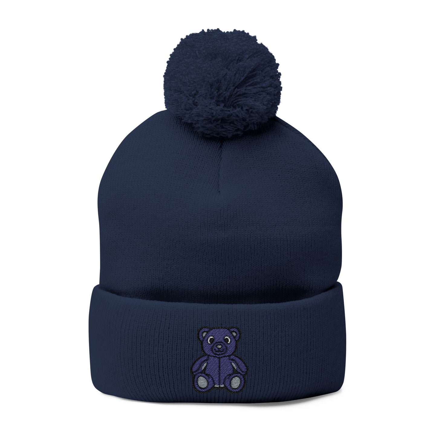 Twilight Bear Embroidered Pom-Pom Knit Cap